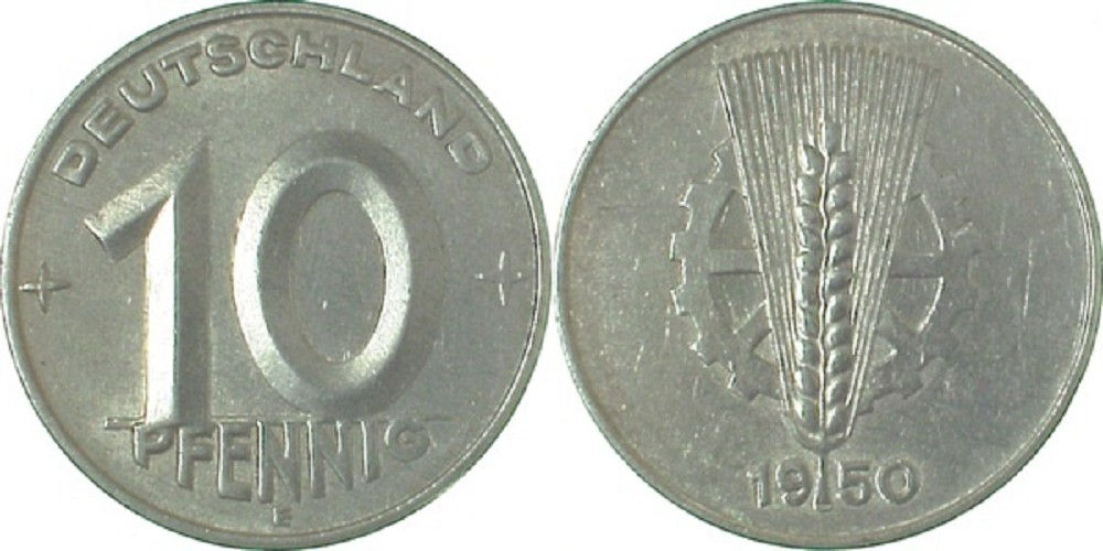 10 Pfennig DDR 1950 E J1503 vz