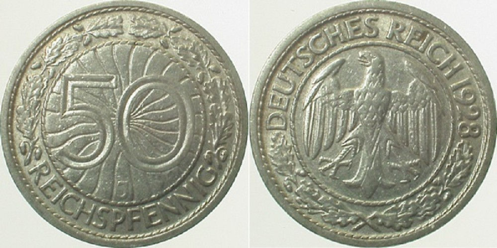 50 Reichspfennig 1928 J ss J324