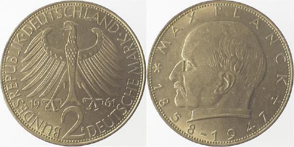 2 DM Max Planck 61F bfr/stgl J392 bfr / stgl 2 DM