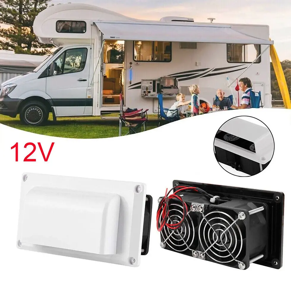 Thumbnail: 12V 6W Caravan Side Air Vent Ventilation Exhaust Fans Outlet Kit for Camper