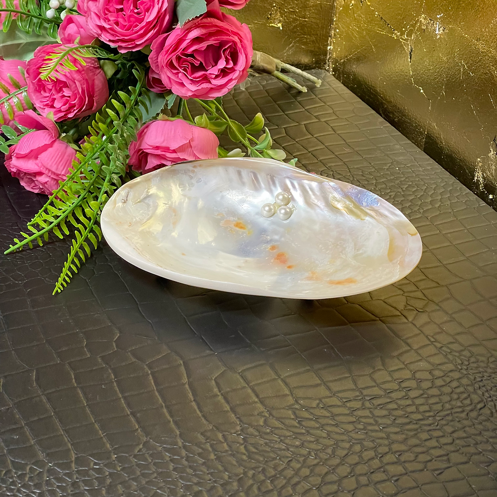 Thumbnail: Natural Pearl Shell Trinket Dish Bowl Tray 19cm