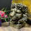 Thumbnail: Large Antique Gold Effect Lion Head Planter 43cm