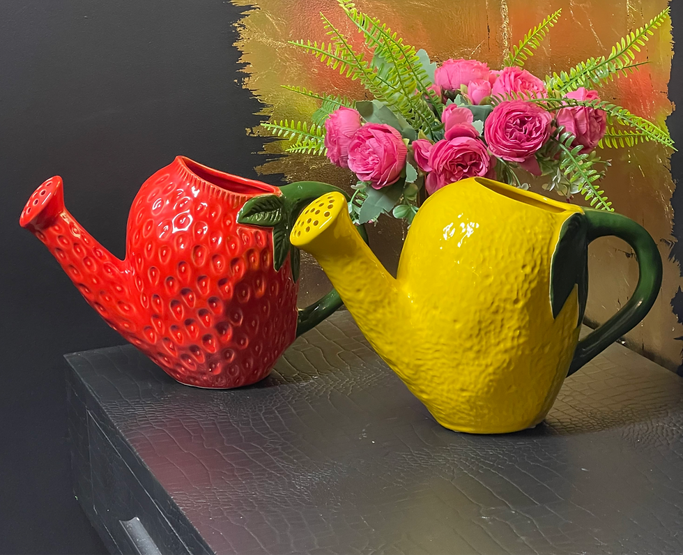 Lemon or Strawberry Ceramic Watering Can 32cm