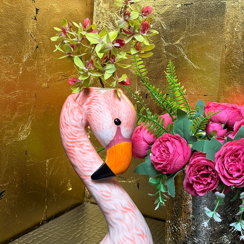 Thumbnail: Pink Ceramic Flamingo Vase 26cm