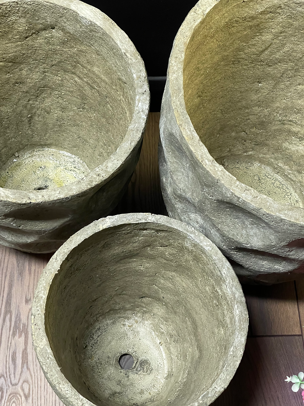 Thumbnail: Antiqued Stone ECO Garden Planters Assorted Sizes