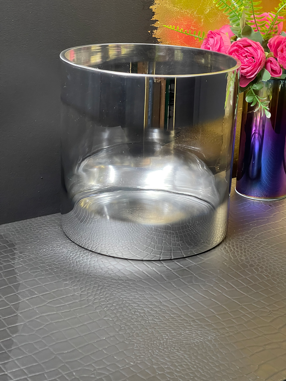 Thumbnail: Silvered Medium Glass Round Vase 25cm 