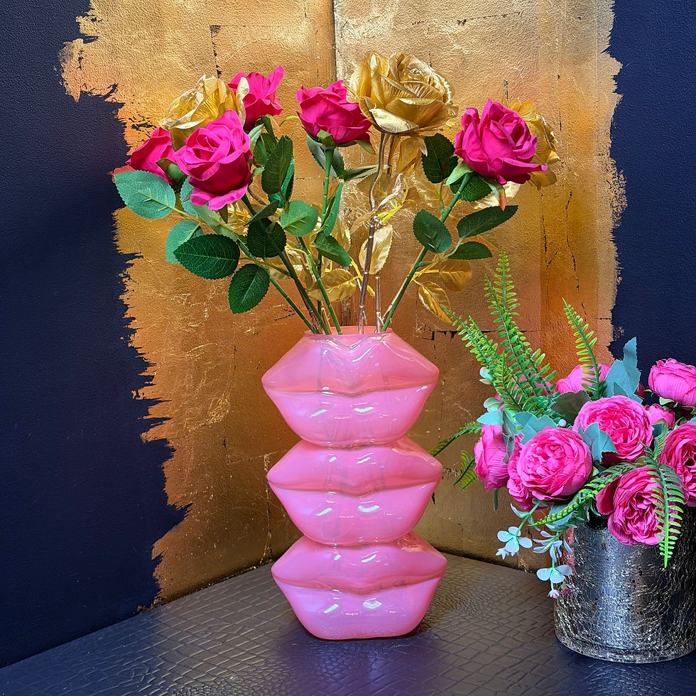 Thumbnail: Feel Good Club Glass Pink Lip Stack Vase