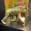 Thumbnail: Walking Monkey Holding a Bulb Gold Table Lamp 41cm