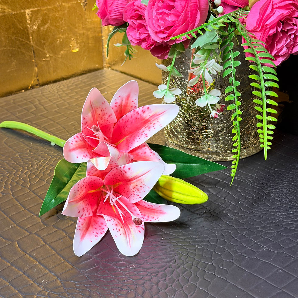 Thumbnail: Artificial Silk Lily Pink Blue Yellow Purple 37cm