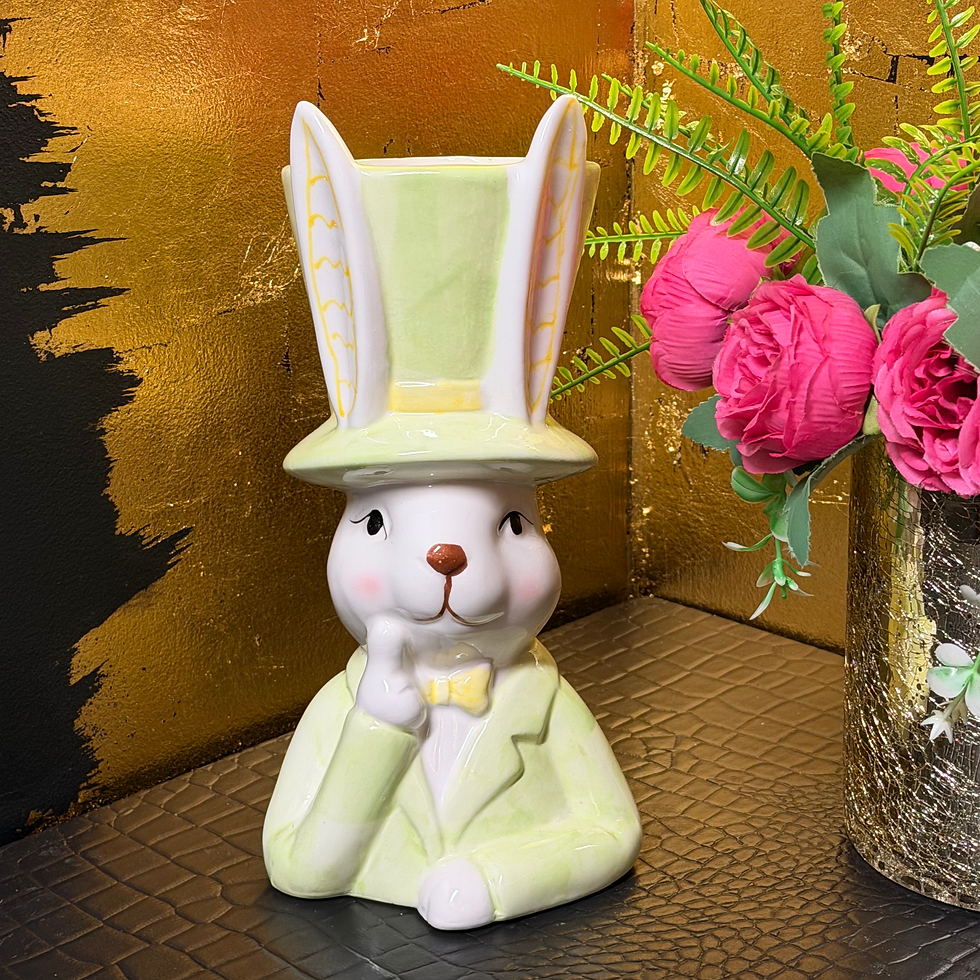 Thumbnail: Eggs-traordinary Bunny in Top Hat Planters Vases 3 sizes