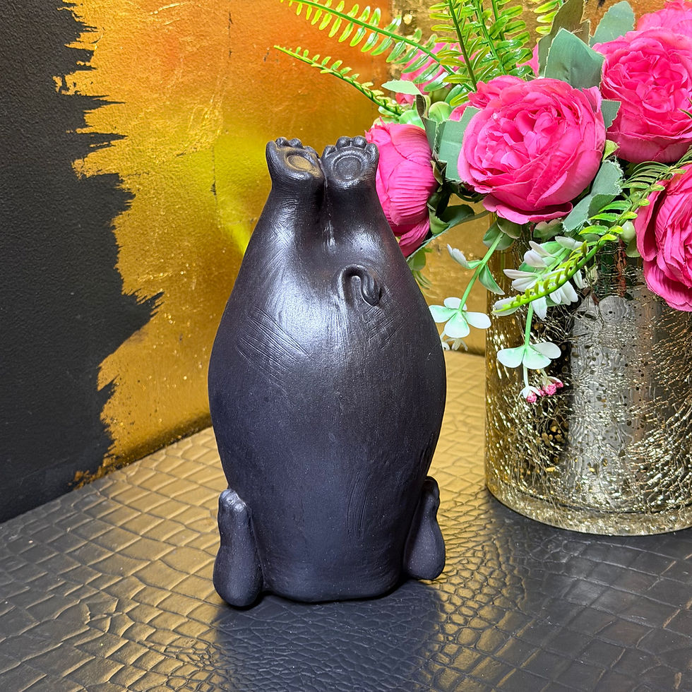 Thumbnail: Yoga Bronze Effect Hippo With Bird Ornament
