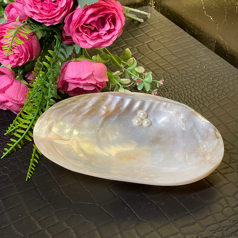 Thumbnail: Natural Pearl Shell Trinket Dish Bowl Tray 19cm