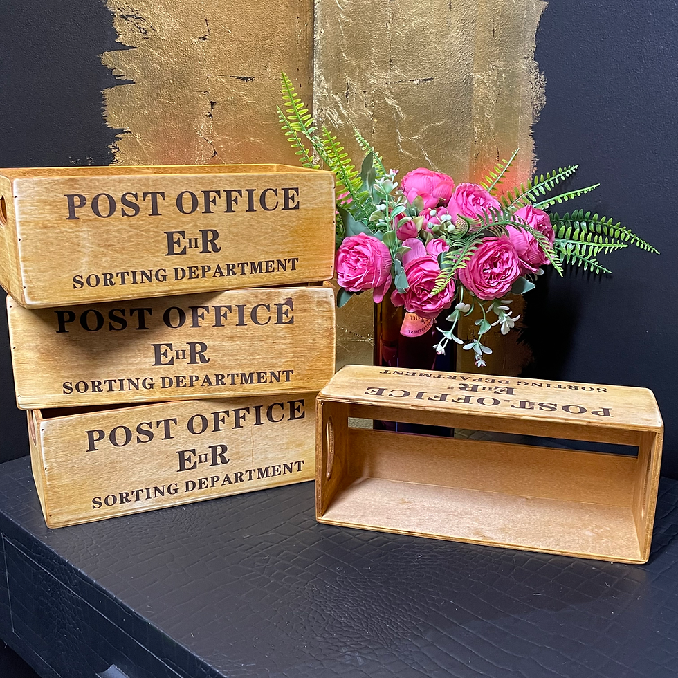 Thumbnail: Post Office Wooden Storage Box Vintage Style 