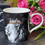 Thumbnail: Ceramic Mug With Black And White Lion Wearing a Crown