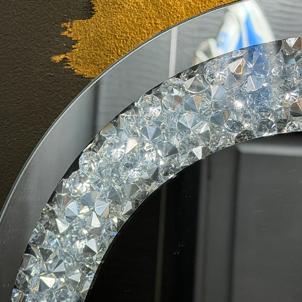 Thumbnail: GATSBY - Crushed Diamond Silver Heart Mirror - 70x70cm