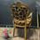 Thumbnail: Gold Ornate Giraffe Chair with Arms 