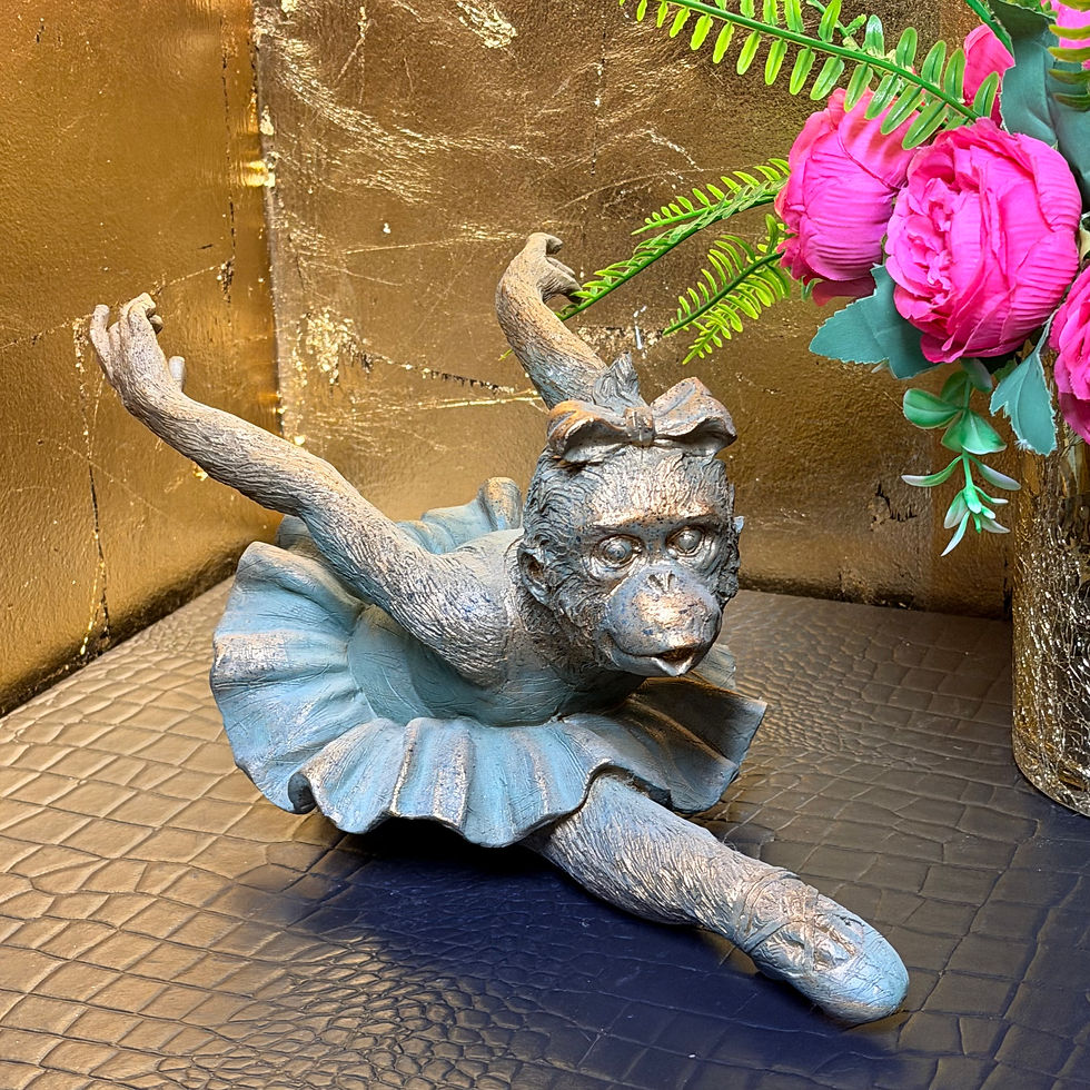 Thumbnail: Gorilla Ballerina In Tutu Dress Bronze Effect Ornament 30cm