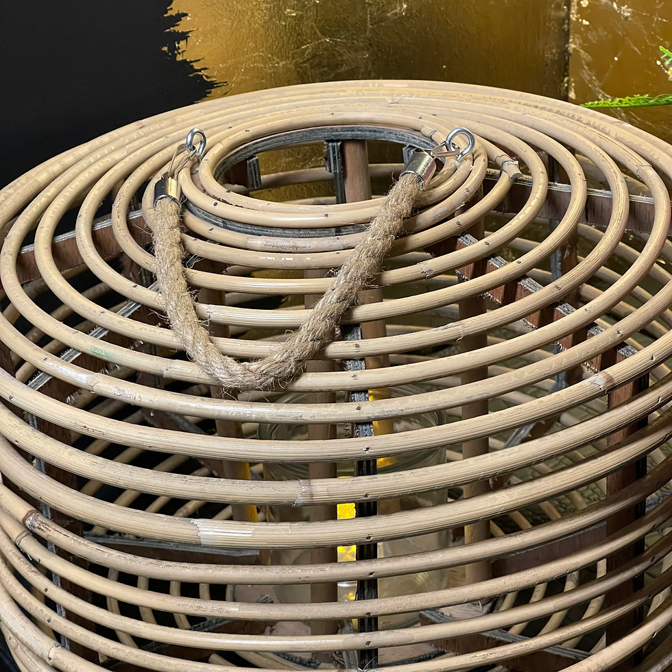 Thumbnail: Hanging Large Rattan Lantern Candle Holder With Rope