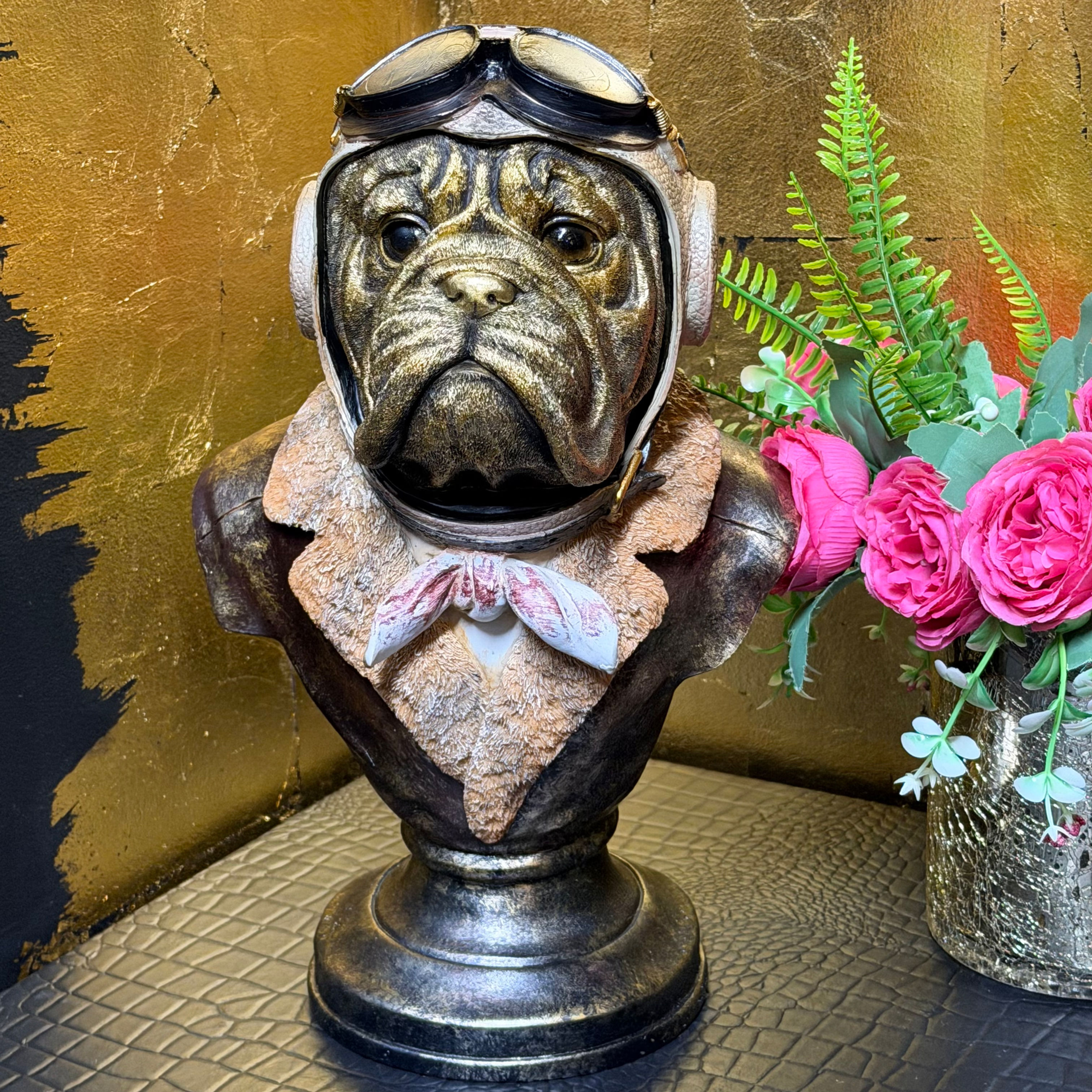 Large English Bulldog Pilot Bust 35cm