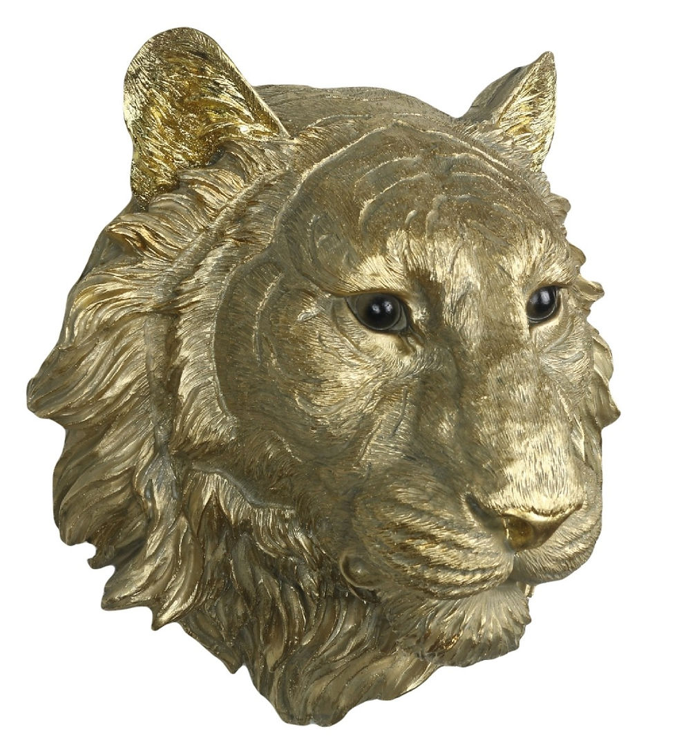Thumbnail: Large Gold Tiger Head Wall Art 37.5 cm