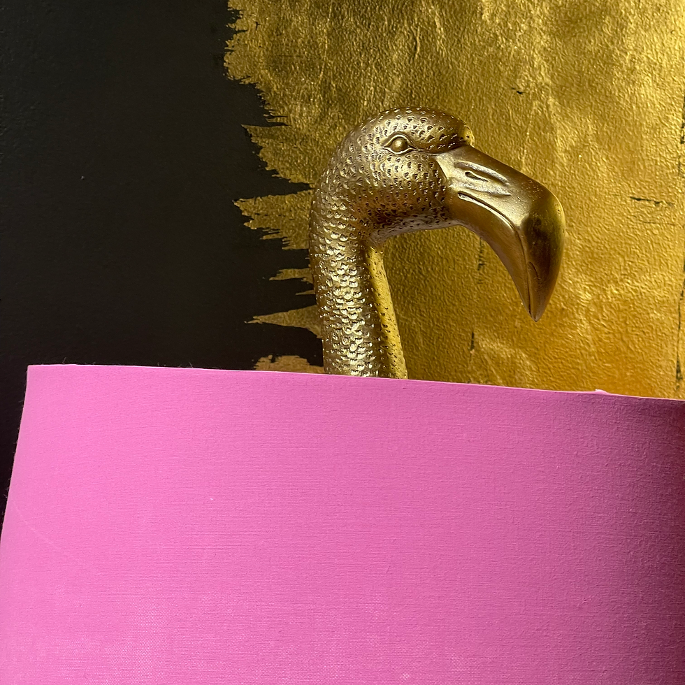 Thumbnail: Large 81cm Antique Gold Flamingo Lamp with Hot Pink Shade