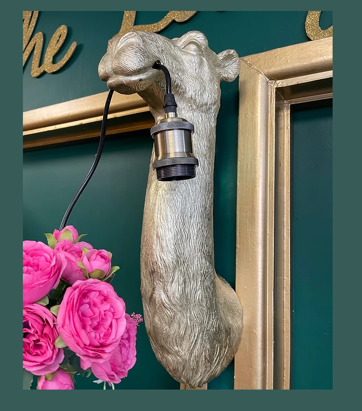 Thumbnail: Antique Gold large wall Camel Light 50cm