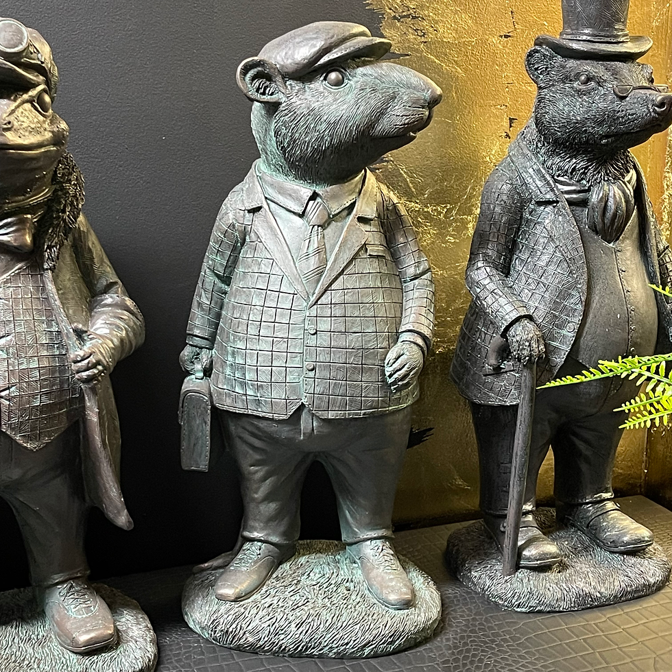 Thumbnail: Large Vintage Garden Characters Mole Badger Ratty Toad Wind in the Willows