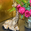Thumbnail: Champagne Gold Sitting Giraffe Ornament 24cm