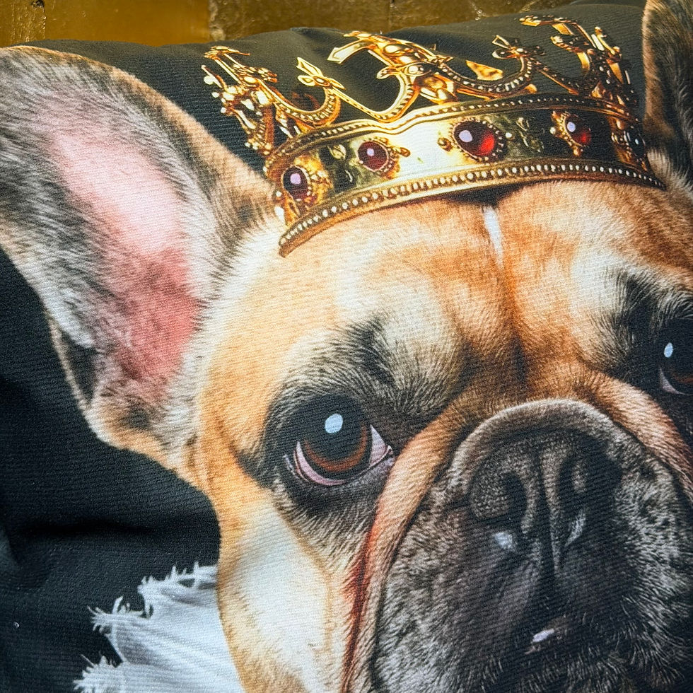 Thumbnail: Royal French Bulldog Velvet Cushion 