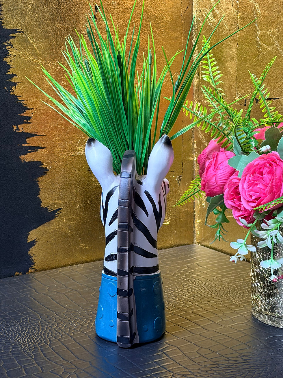 Thumbnail: Zebra Blowing Bubble Vase 23cm
