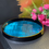 Thumbnail: Stunning Deep Teal Black and Gold Serving Tray 35cm