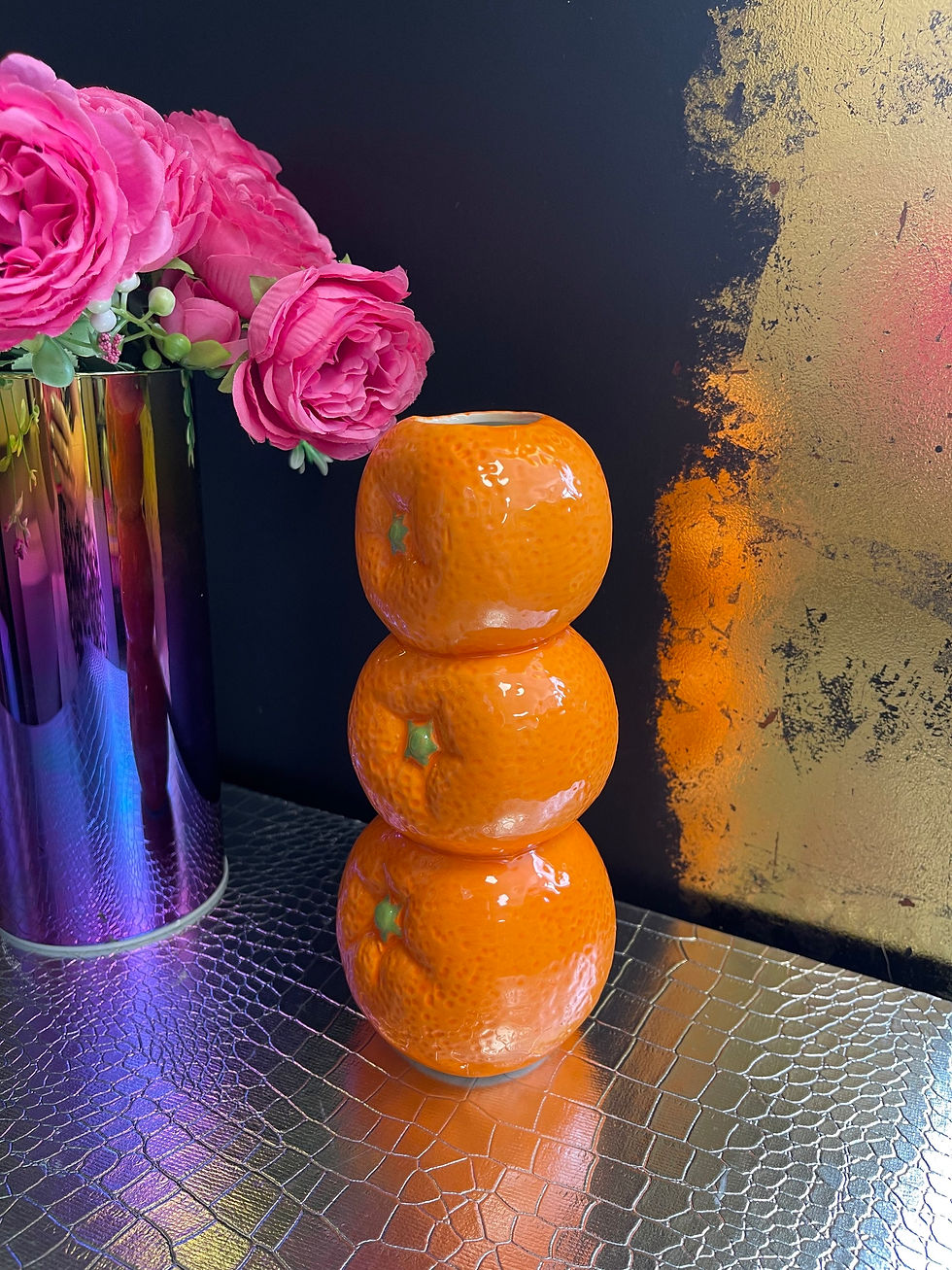 Thumbnail: Ceramic Orange Stack Stem Vase 19cm