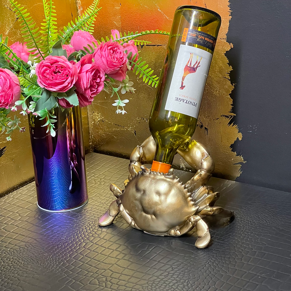 Thumbnail: Antique Gold Or Silver Thirsty Crab Wine Bottle Holder