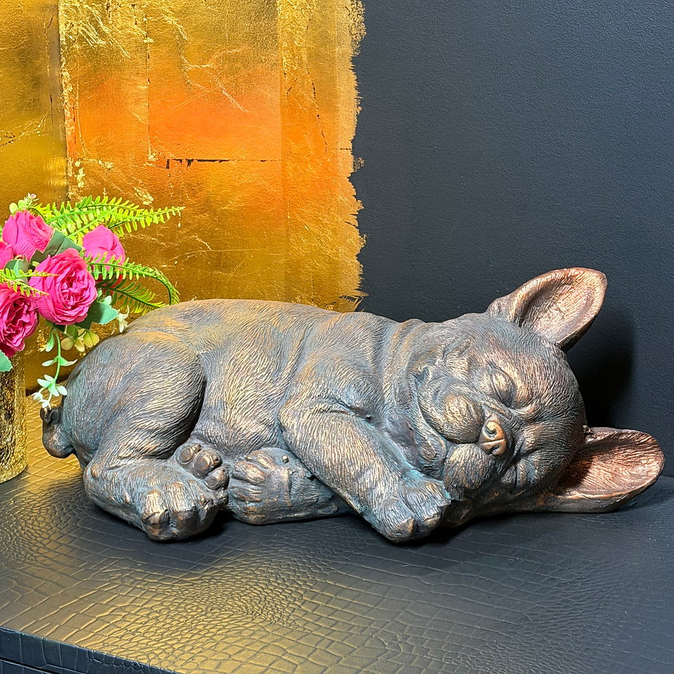 Thumbnail: XXL Sleeping French Bulldog Garden Ornament 52cm