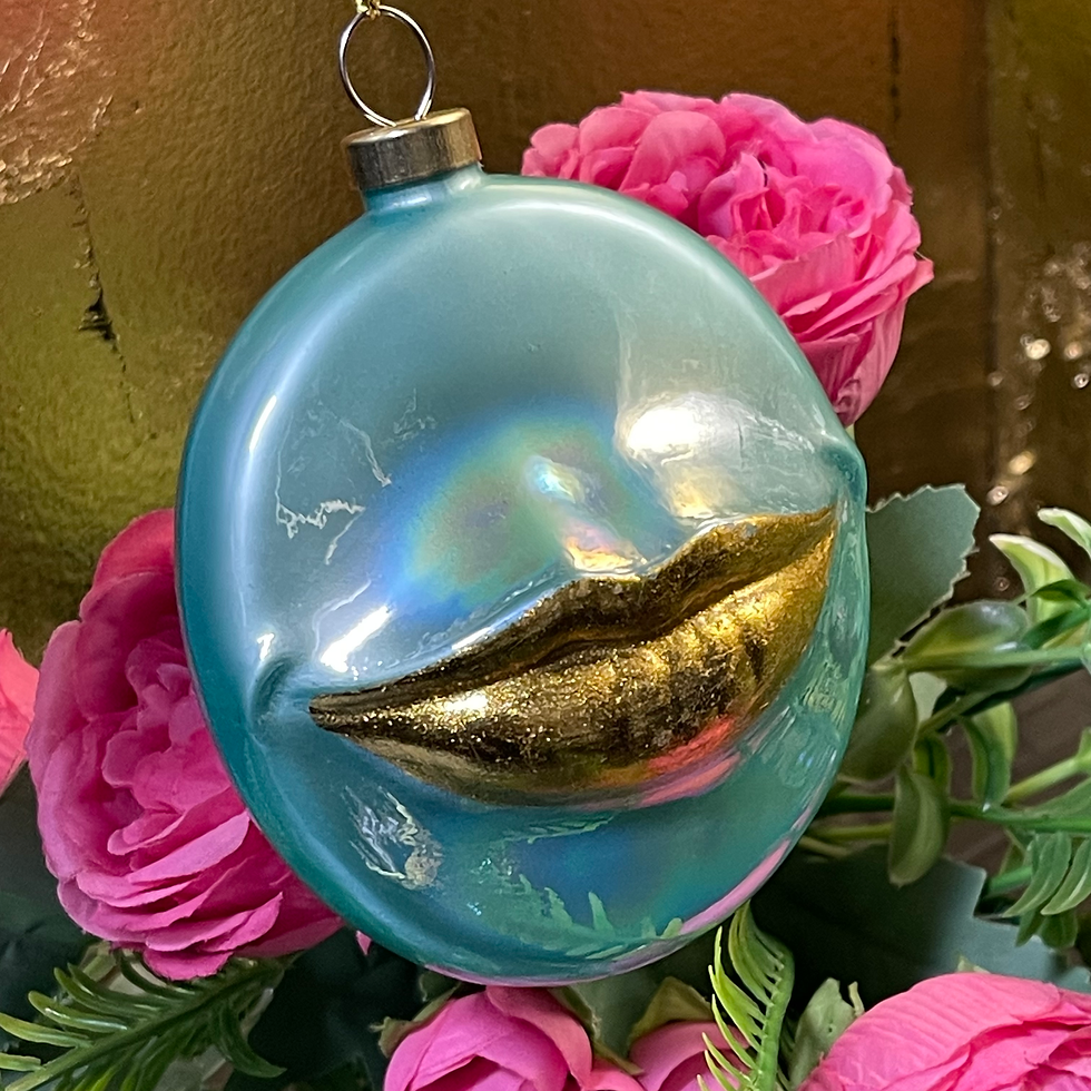 Thumbnail: Assorted Colours 3D Lip Glass Christmas Baubles