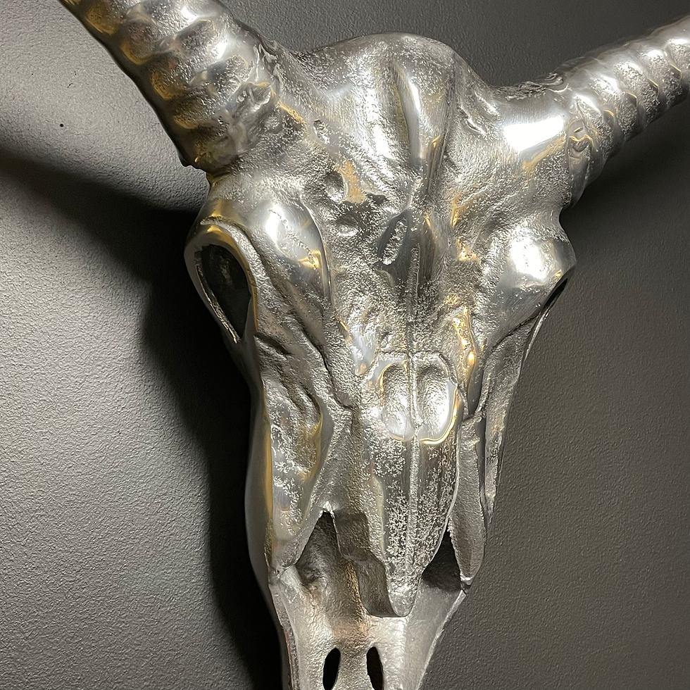Thumbnail: Large Aluminium Skull Wall Ornament 62cm