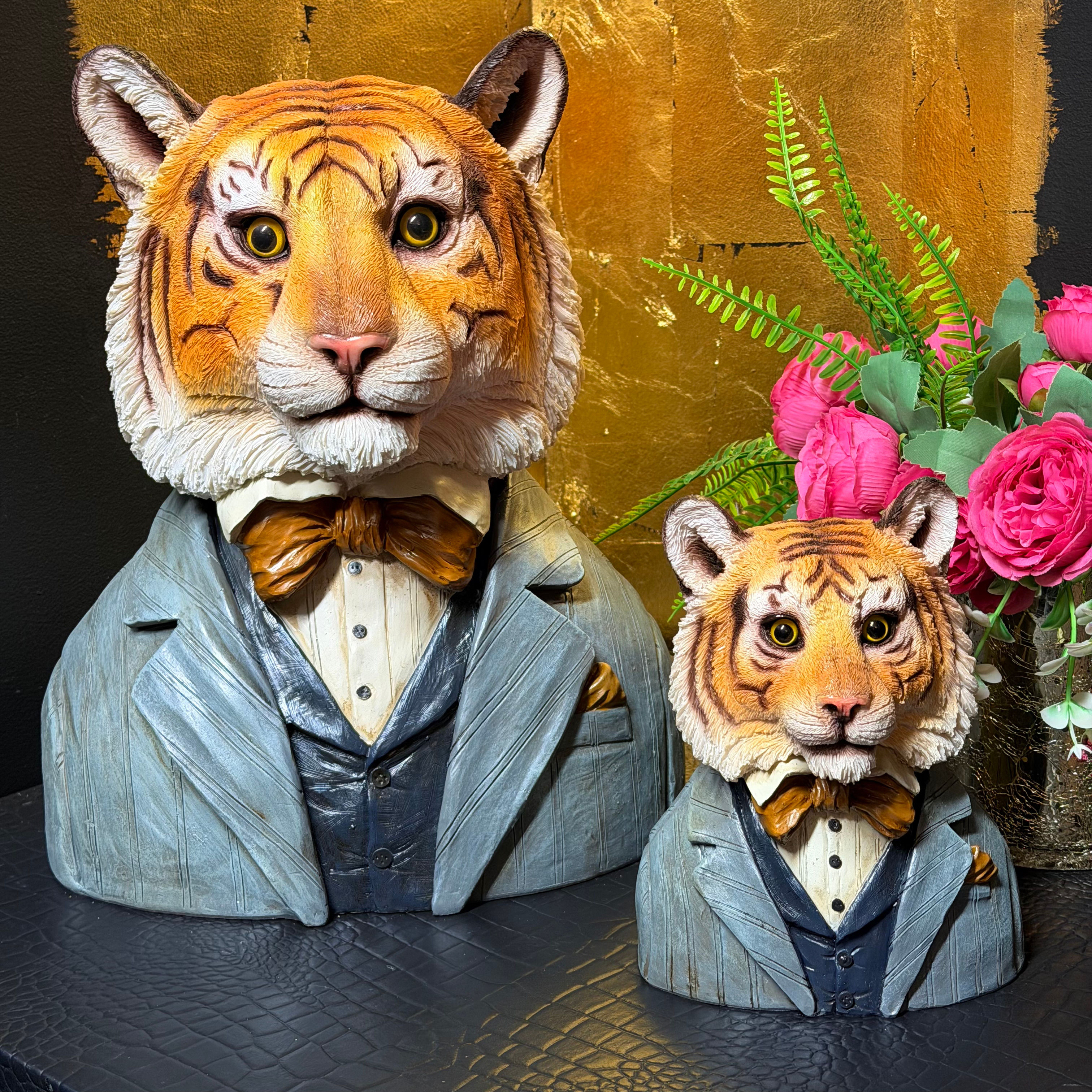 XXL or Small Bow Tie Dressed Up Tiger Bust 