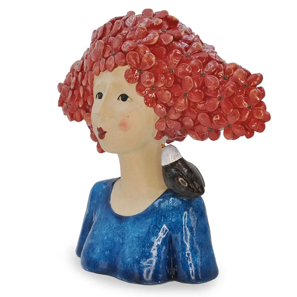 Thumbnail: Amelie or Claudette Lady with Cat or Bird Bust