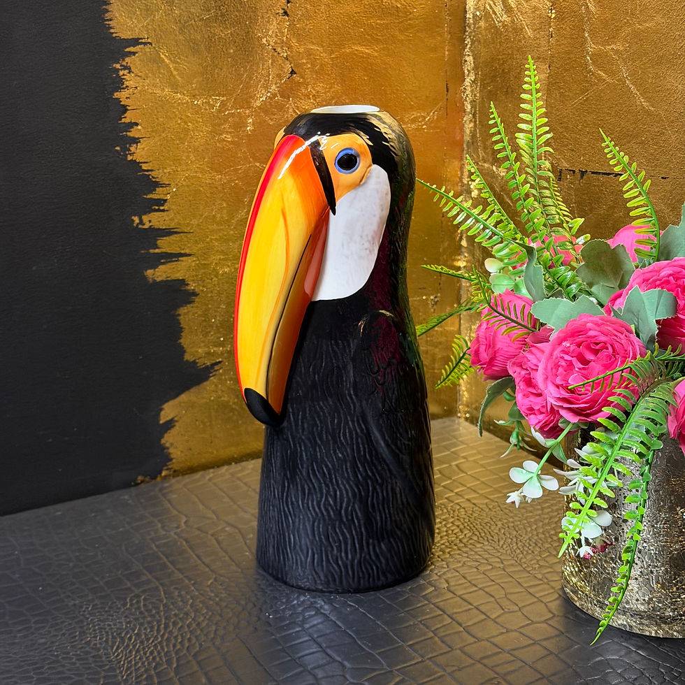 Thumbnail: Hand Painted Ceramic Toucan Vase