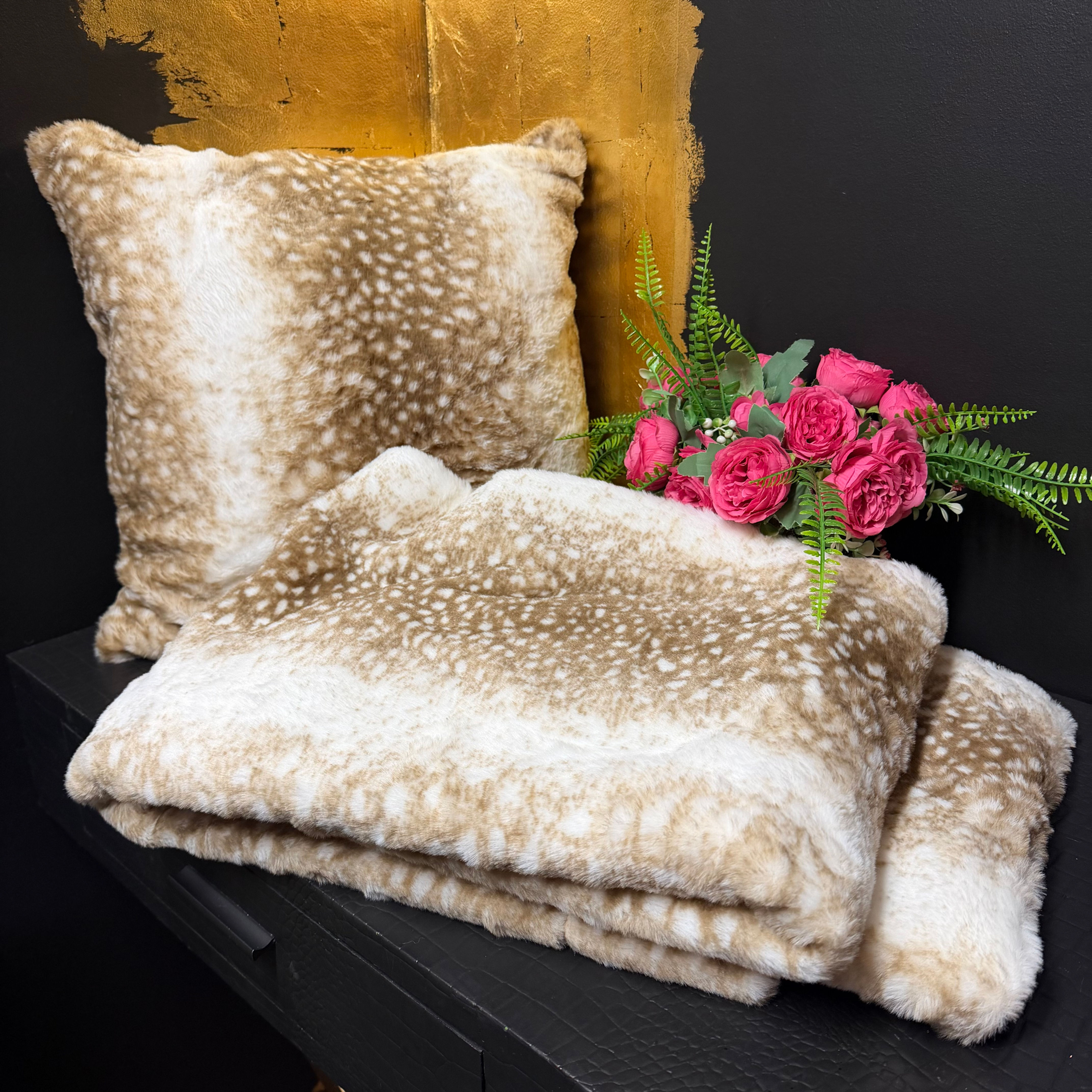 Paoletti Luxury Fawn Faux Fur Throw 180cm