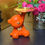 Thumbnail: Dark Green Orange Or Pink Bear with Gold Tray Trinket Dish / Tip Dish