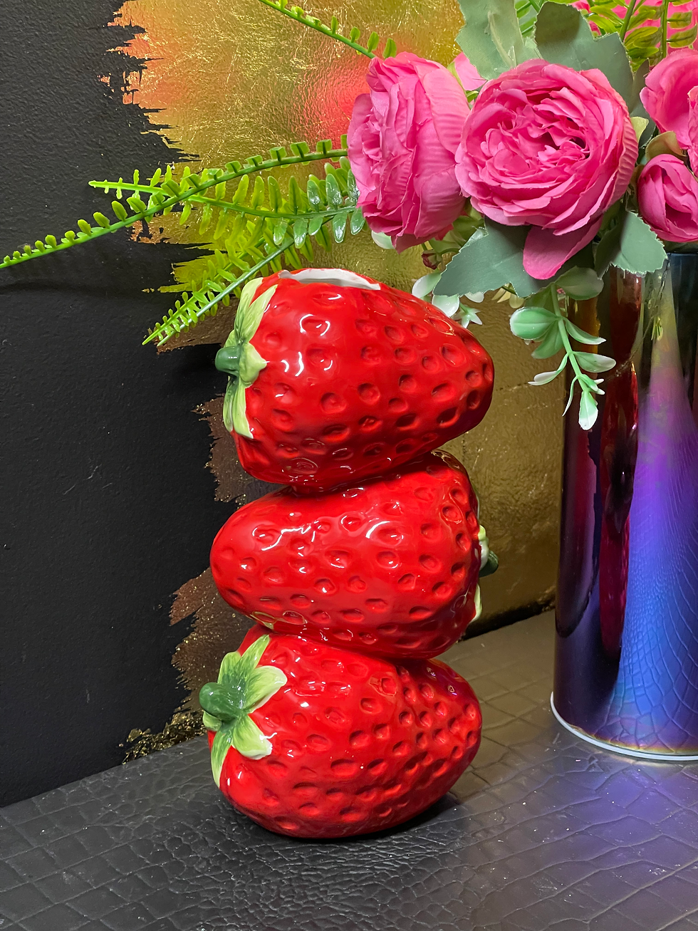 Thumbnail: Ceramic Strawberry Stack Stem Vase 20cm