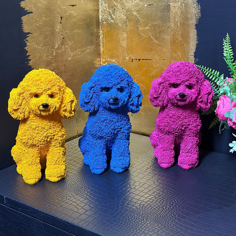 Thumbnail: Blue Purple Pink or Yellow Poodle Ornament 28cm
