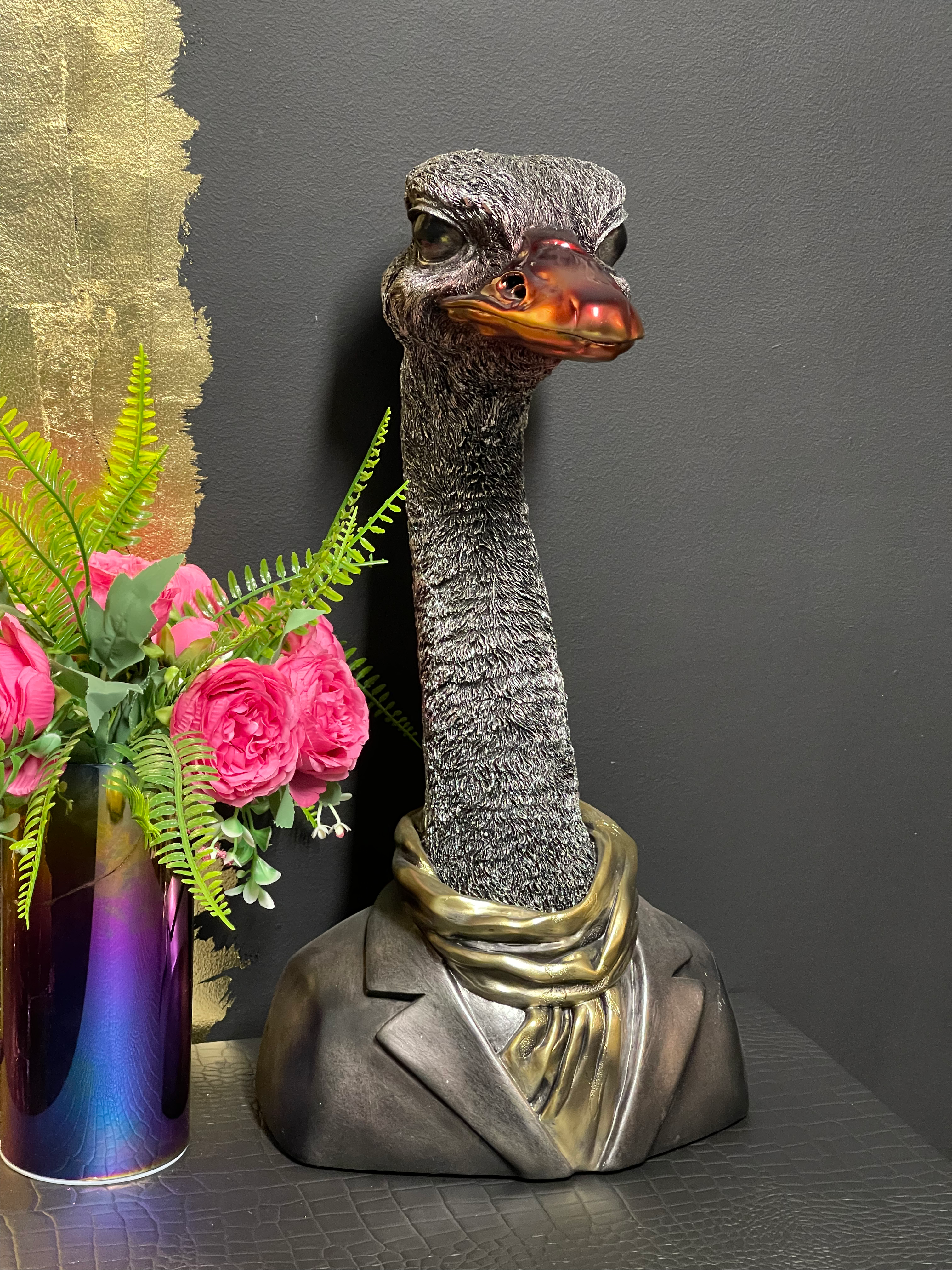 XXL Large Emu Ostrich Bust 48cm