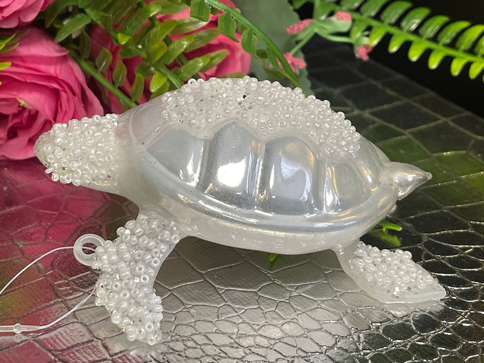 Thumbnail: White and Silver Turtle Tortoise Glass Christmas Baubles