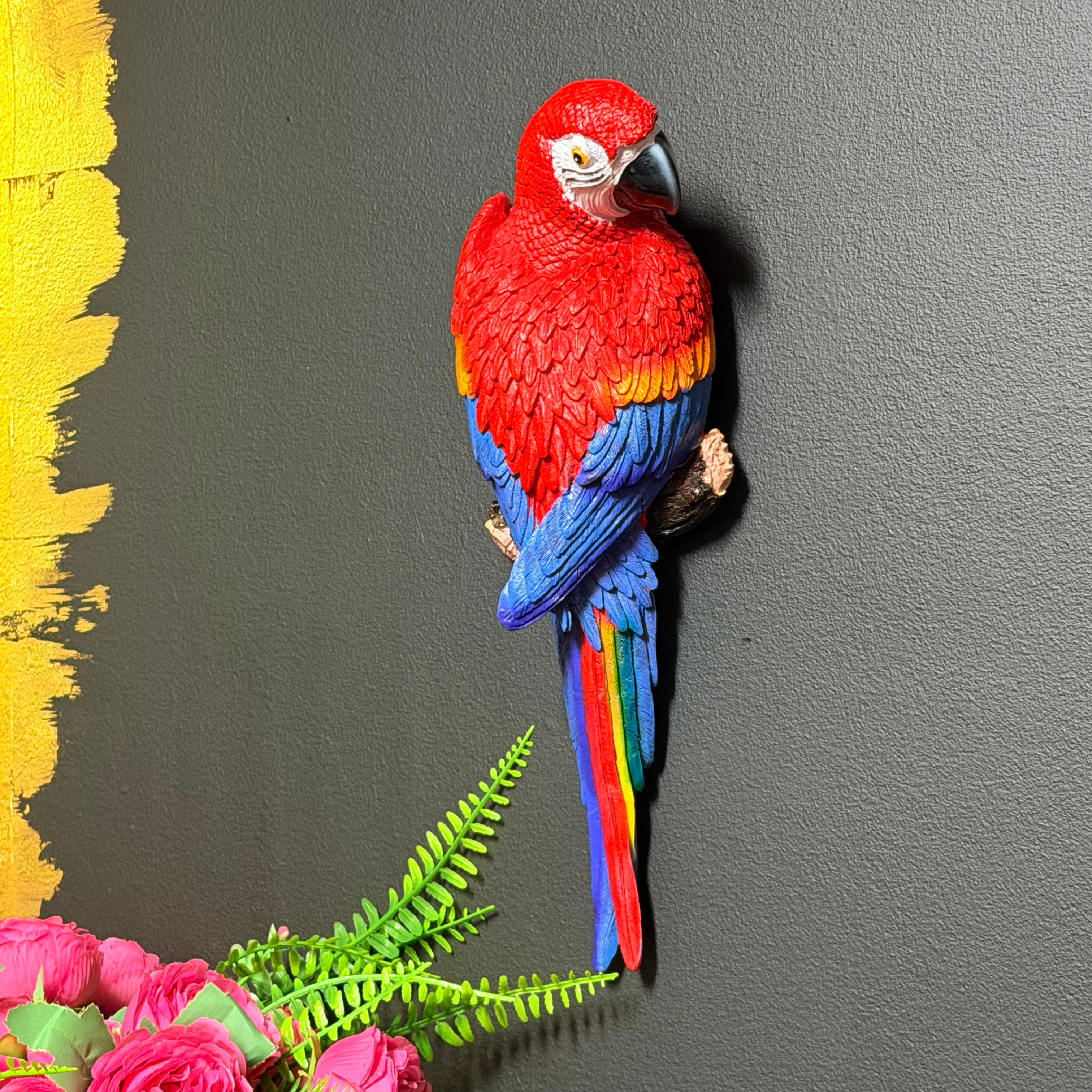 Colourful Parrot Macaw Wall Ornament 29cm