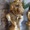 Thumbnail: Large Gold English Bulldog Bust 35cm Dog