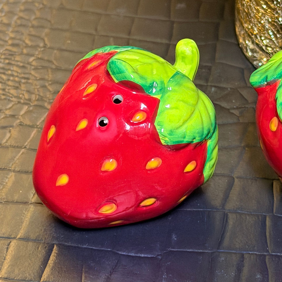 Thumbnail: Ceramic Strawberry Salt and Pepper Pots