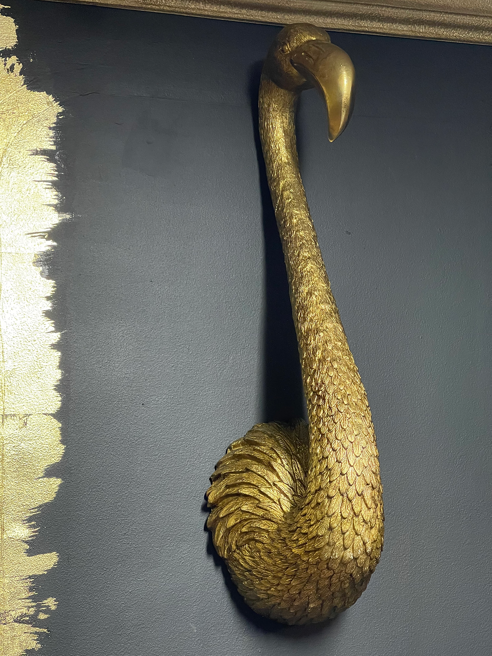 Thumbnail: Antique Gold Flamingo Head Wall Ornament 59cm