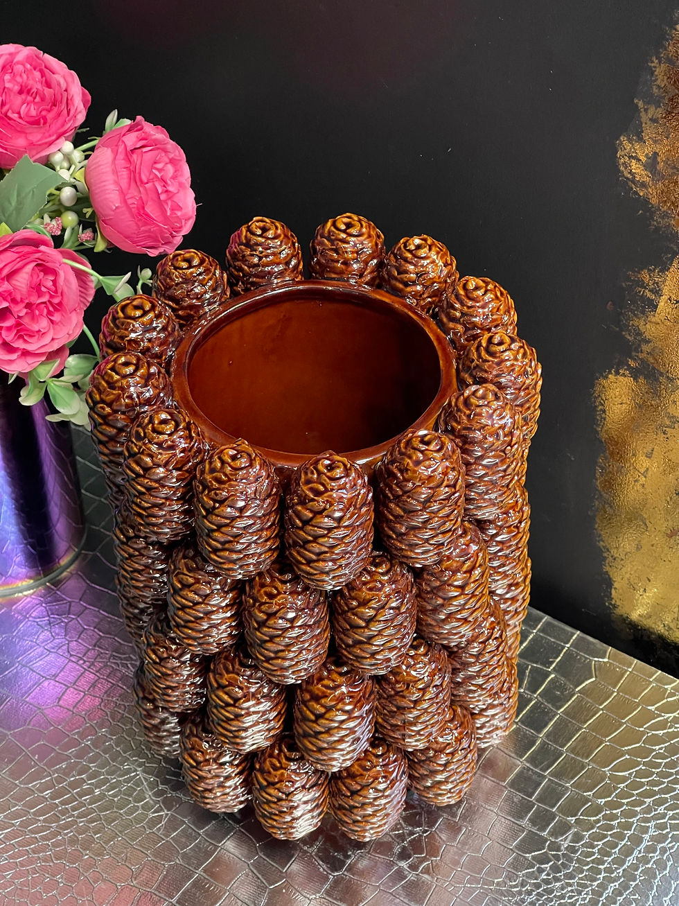 Thumbnail: Large Ceramic Pine Cone Vase 26cm